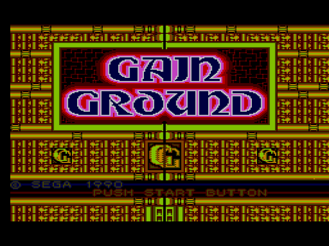 Gain Ground title screen for Sega Master System